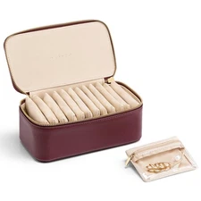 Vlando Gifts for Teachers,Jewelry Travel Box Case with 12 Velvet Jewelry Bags