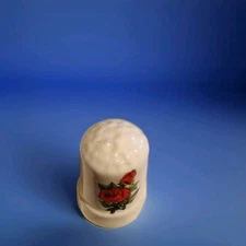 Unbranded Red Rose Flower Ceramic Collectible Souvenir Thimble! 