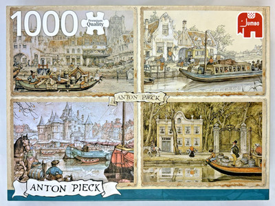 Jumbo Anton Pieck Puzzle 1000 Teile Kanalboote 4in1 Vintage Komplett Nostalgie