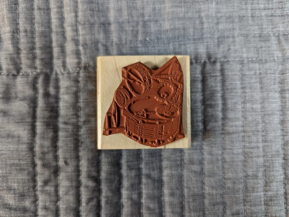 Винтажный резиновый штамп Francisco — барабанная установка перкуссионный музыкальный дизайн (1993) - Изображение 2 из 3