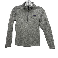 Patagonia Youth Better Sweater 1/4 Zip Pullover Size L 12 Grey Heather