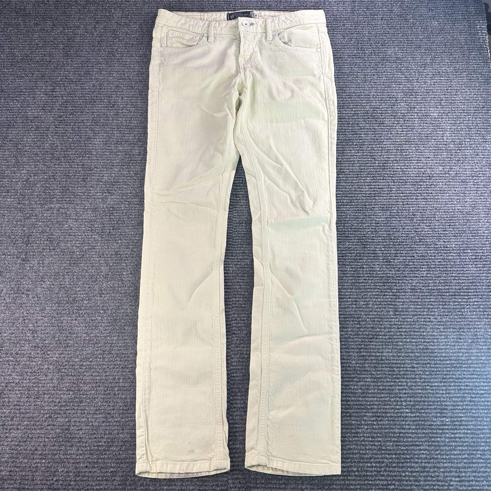 Y2K Genuine Volcom Brand Yellow Skinny Jeans W30xL32