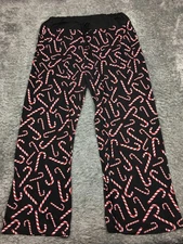 Just Love Pajama Pants Woman Size 3X Black Candy Cane Design Stretchy