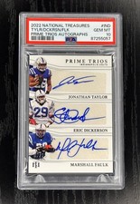 2022 National Treasures Taylor / Dickerson / Faulk Prime Trios Auto PSA 10