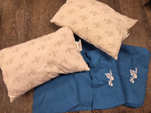 My Pillow Travel Go Anywhere Pillow 10 x 17 Authentic Wash + Dry Covers Pair