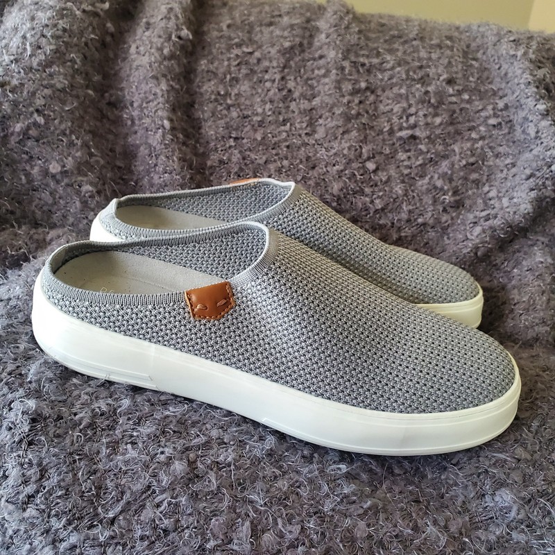 Dearfoams Daily Comfort gray mesh padded mules 9M