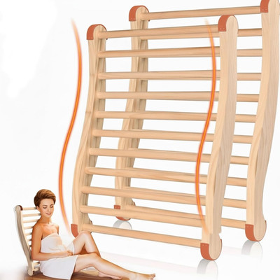 Upgraded Wood Sauna Backrest Infrared with Ergonomic S-Curve 2Pcs, Larger 23''X18