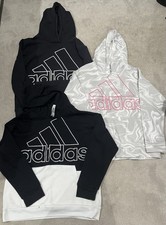 Adidas Girls Hooded Pullover Hoodie L/G 14/16 Logo Lot of 3