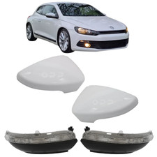 For VW Scirocco Door Wing Mirror Cover & Indicator Painted White LH Or RH