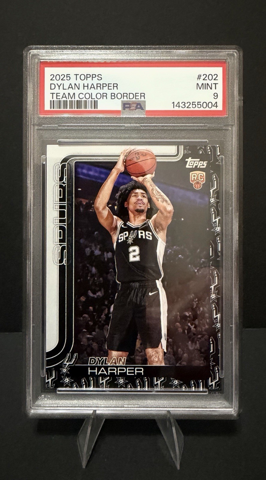 Topps 2025-26 Dylan Harper #202 Team Color Border Rookie PSA 9