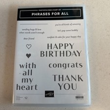 Stampin Up Phrases For All Photopolymer Stamp Set Birthday Congrats Thank You