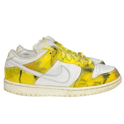 NIKE Men's DUNK LOW PRO SB ''De La Soul'' Sneakers 304292-171 Yellow White Size 11