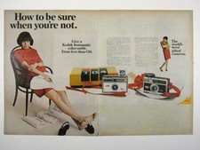 Print Ad Kodak Instamatic Cameras 104 Vintage 1960s MOD 2 Page AD Fashion