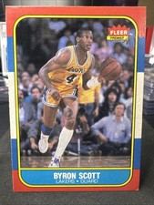 1986 Fleer Byron Scott Lakers Rookie Card # 99 - Surface Damage (AH). rookie card picture