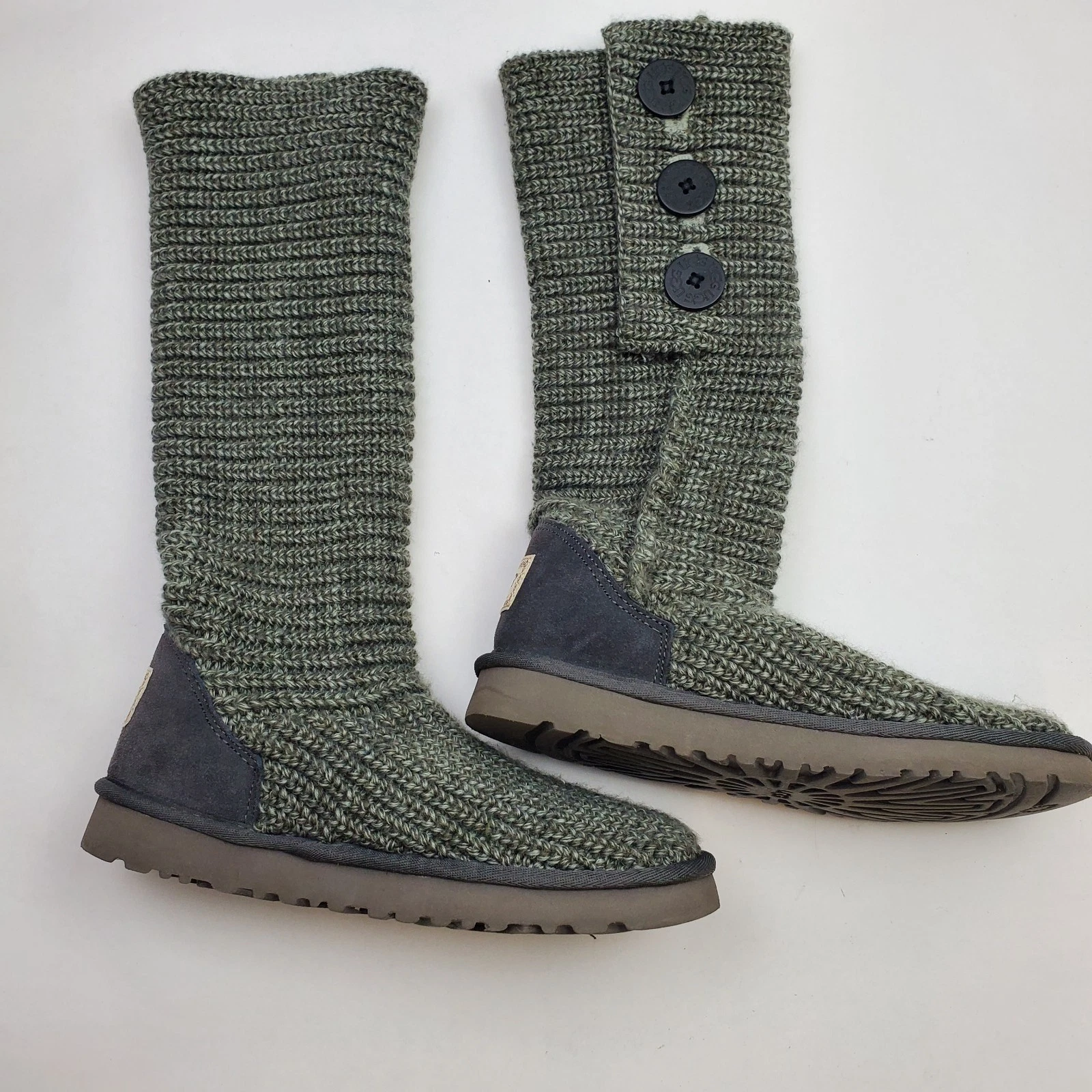 UGG Australia donna 8 stivali classici suola pelle di pecora maglia uncinetto asta lunga