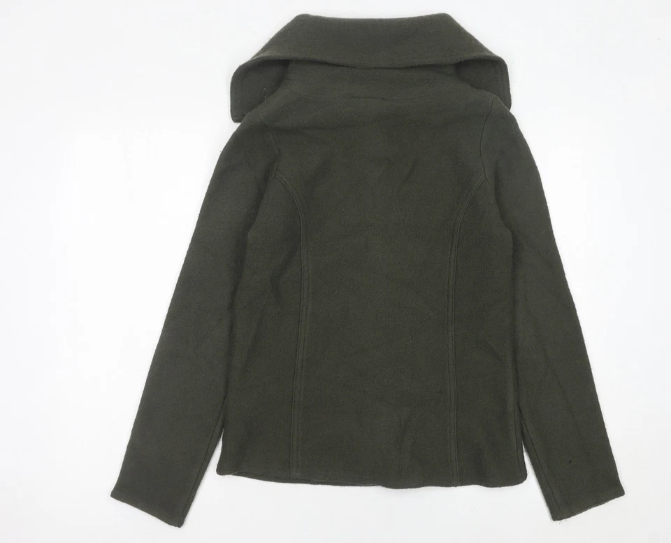 Principles Women Green Wool Cardigan Size 12 Collared Long Sleeve - Image 3 of 4