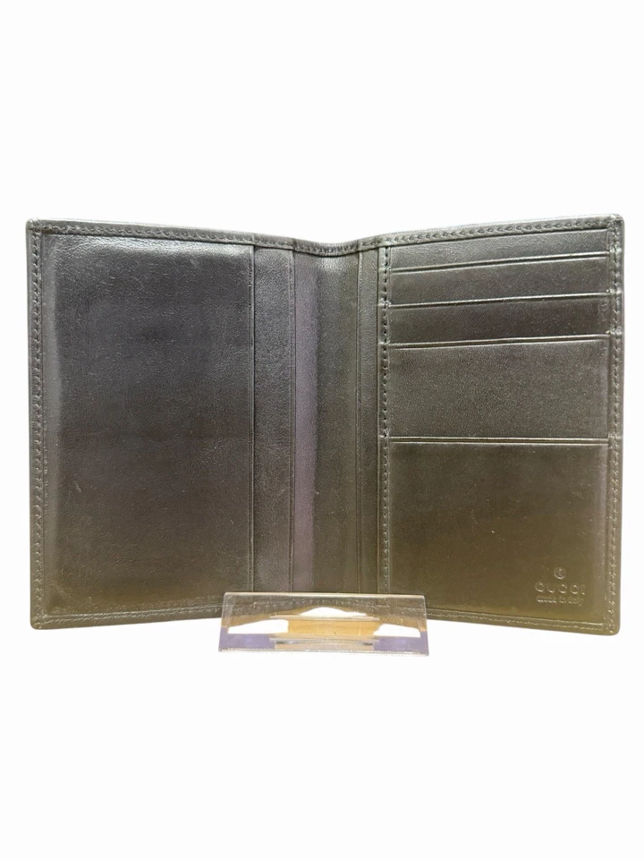 Porta-Cartões Gucci Preto GG Monograma Lona Bi-Fold - Compacto (4x3 Polegadas) - Imagem 3 de 4