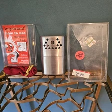 Vintage Jon-e Giant Hand Warmer Stainless Steel w/ Box Pouch Instructions USA 