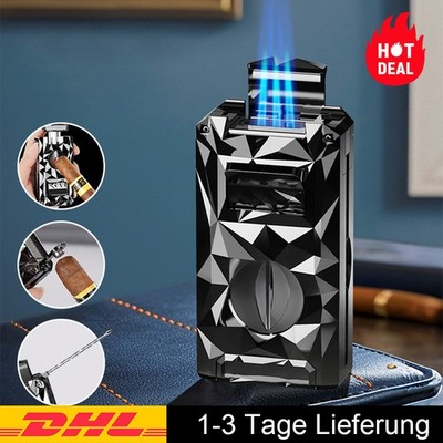 Zigarre Feuerzeug Butangas Jet Torch V-cut Zigarrenschneider Ständer Für Herren