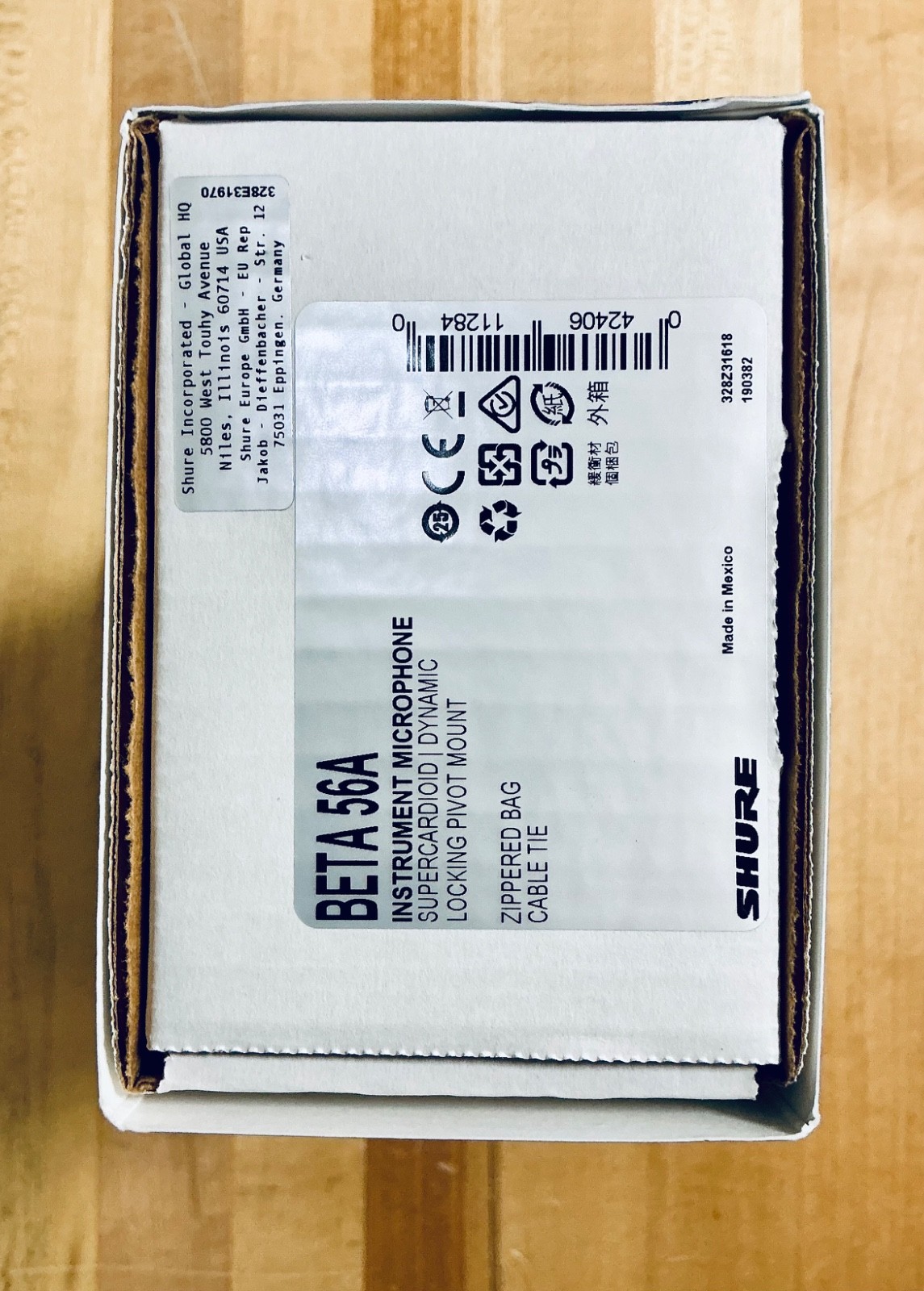 Shure Beta 56A Instrument Microphone Supercardioid dynamic snare+tom drum NEW