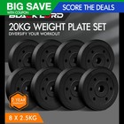 BLACK LORD 20kg Weight Plate Set Barbell Dumbbell Weight Lift Bench Squat Rack