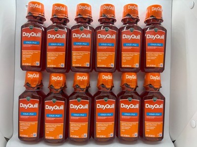 Vicks DayQuil Cold & Flu Relief Liquid 12 x 8z, EXP. 2/2026, FREE SHIPPING!!