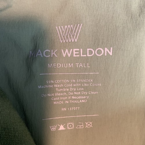 Mack Weldon Pants Mens Medium Tall Ace Sweatpants Joggers Green Stretch MT - Picture 8 of 8