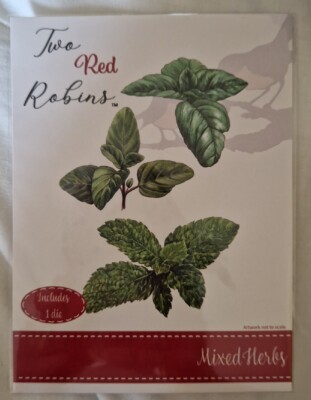 Highlight Crafts zwei rote Rotkehlchen ''gemischte Kräuter'' Stanzschablone