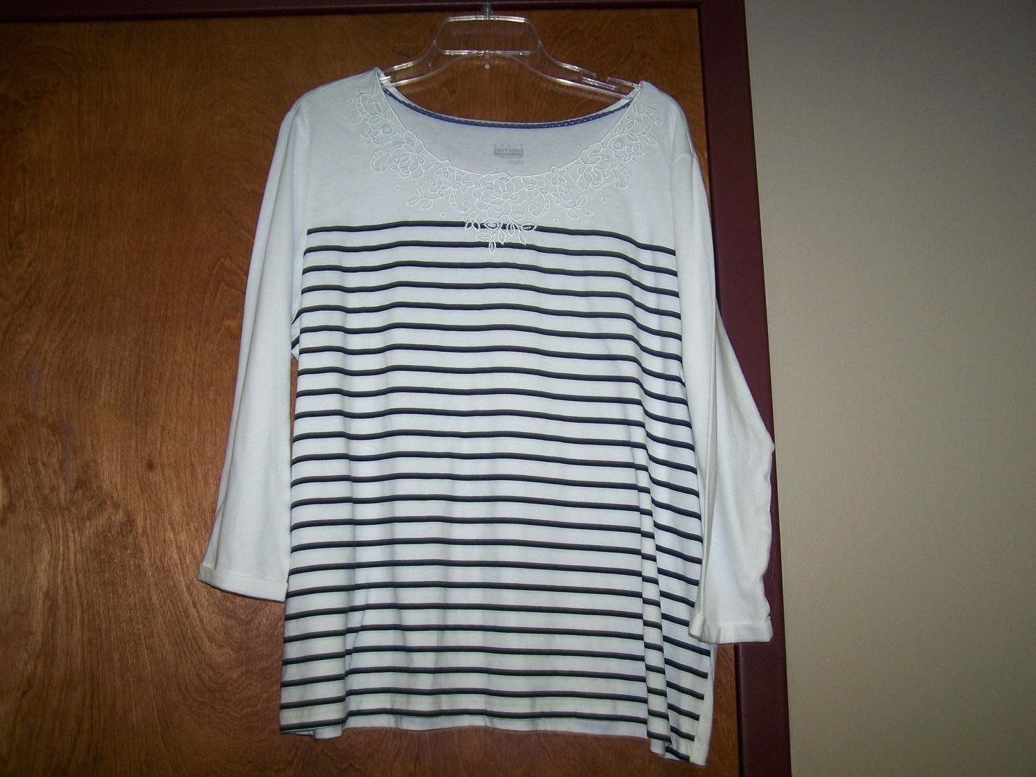 BASIC EDITIONS Long-sleeve Knit Pullover top Scoo… - image 1