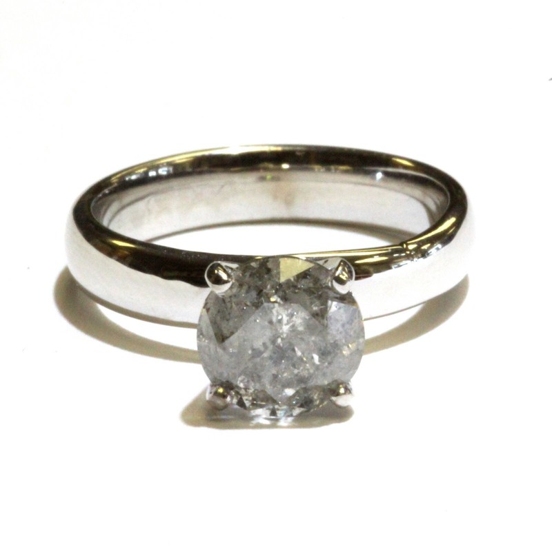 14k white gold 2.06ct clarity enhanced round diamond solitaire engagement ring 