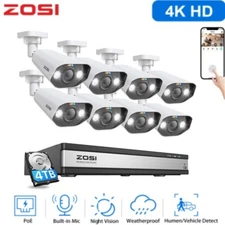 ZOSI 16CH 4K 8MP POE Security IP Camera System Home Network Audio Record 4TB NVR
