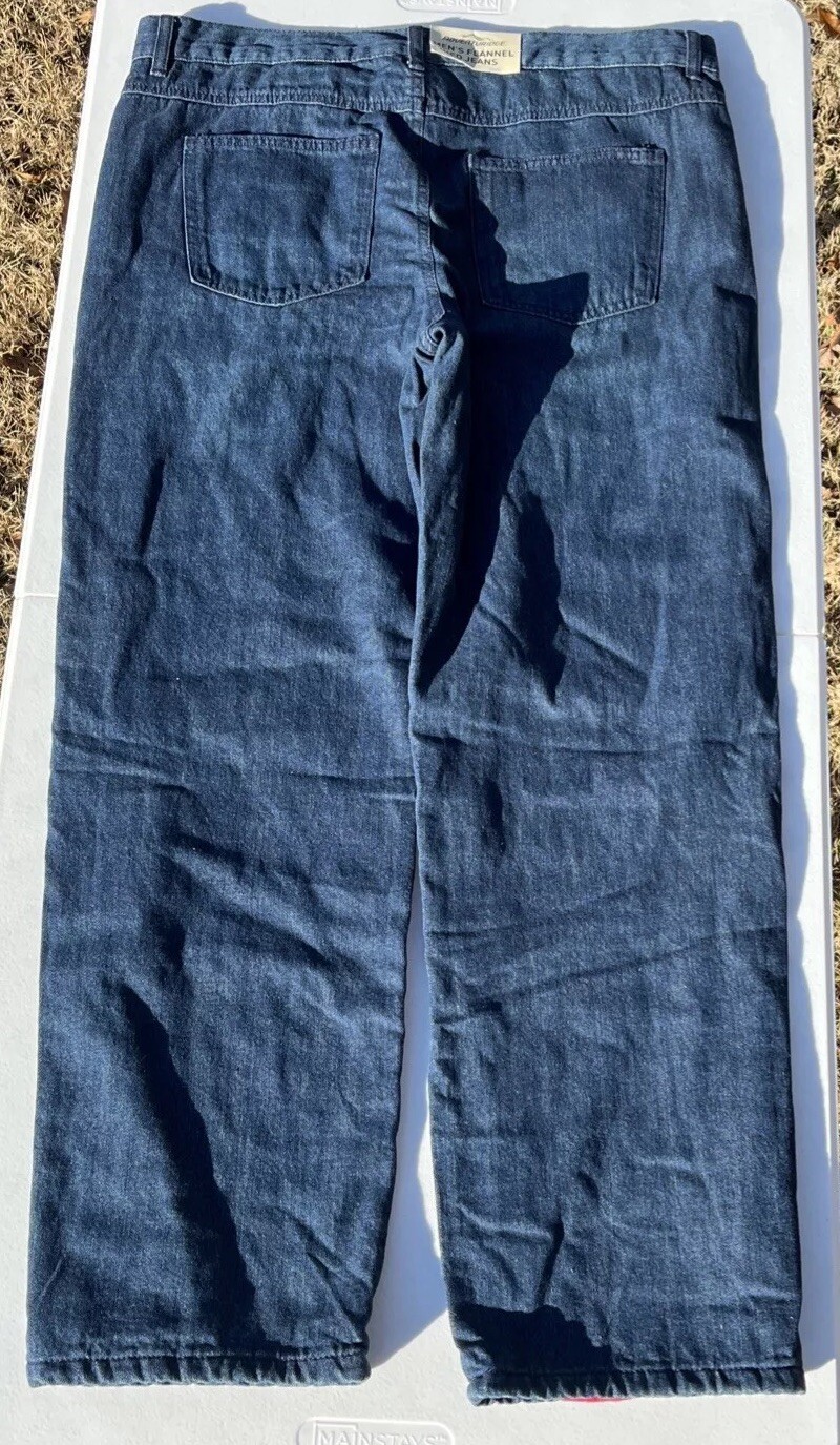 Adventuridge Flannel Lined Blue Comfortable Warm Jeans Men's Sz 40W X 32L (EUC) image 4