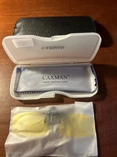 Caxman JD7301 Y Clip-on Sunglasses With Case & Cleaning Cloth, Yellow Tint