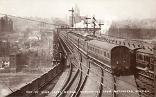 NEWCASTLE, NORTHUMBERLAND. TOP OF HIGH LEVEL BRIDGE. REAL PHOTO POSTCARD