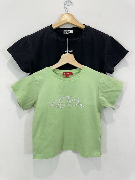 Echt Top (Bulk x2) Women Small Green/Black Activewear Gym Train Cotton Blend