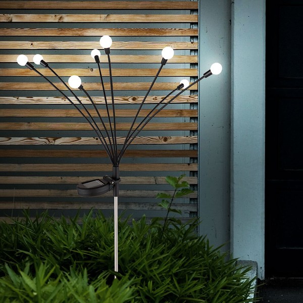 Solarlampe AußEnleuchte Gartenlampe Erdspieß Terrassenlampe 8 Flammig Led H 70Cm-image