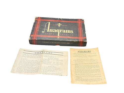 Antique Vintage Eye Rest ANAGRAMS Game Box and Instructions ONlY