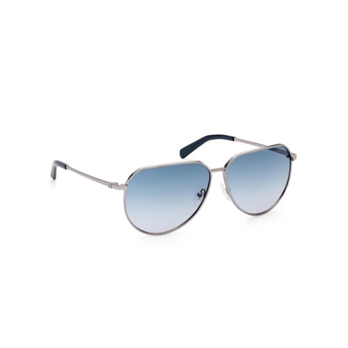 Guess Gu00089 08W Silver & Blue Aviator Sunglasses Metal Frame 62-12-145 - Picture 4 of 4
