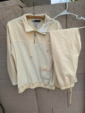 VTG 80s 90s Womens Yellow Sweatsuit Sweatshirt M  Sweatpants S Joggers