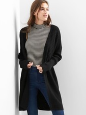 NWT Gap Ribbed open front cardigan, True Black SIZE S        198663 X0805