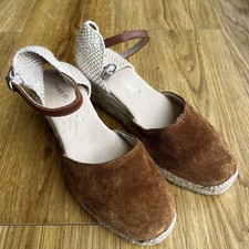 Image of Hush Puppies Brown Wedge Suede Sandals UK4