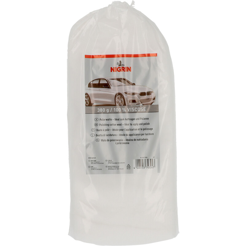NIGRIN Polier Watte aus Viskose 380g Polierwatte Auto Motorrad Politur Hochglanz