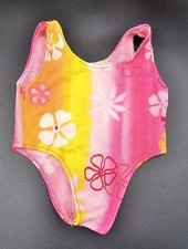 Build A Bear Pink Yellow Flower Floral Bathing Swim Suit One-Piece Teddy Clothes
