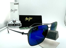 MAUI JIM BEACHES 541-27A GREY TITANIUM BLUE HAWAII POLARIZED SUNGLASSES NEW