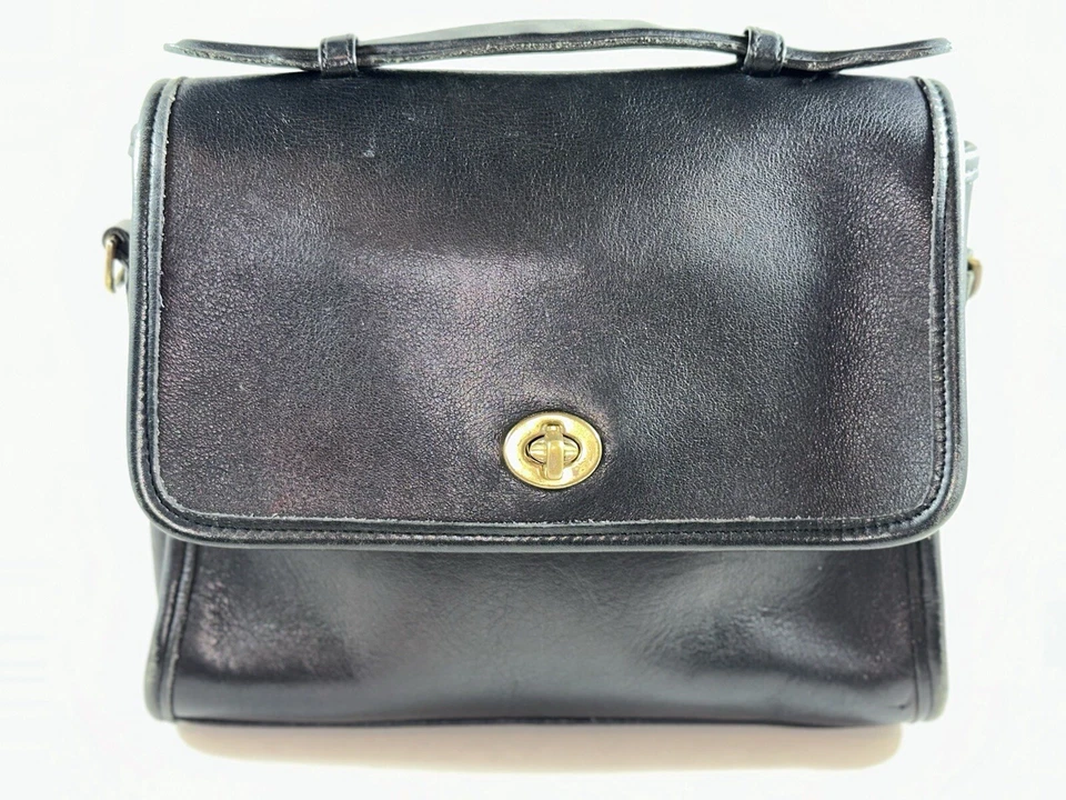 Bandolera Coach Court 9870 de colección negra ~ atemporal ~ clásica Foto 2 de 4