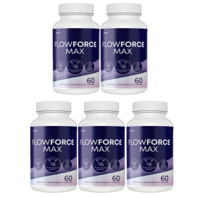 FlowForce Max For Men Vitality & Stamina Support Supplement - 5 Bottles