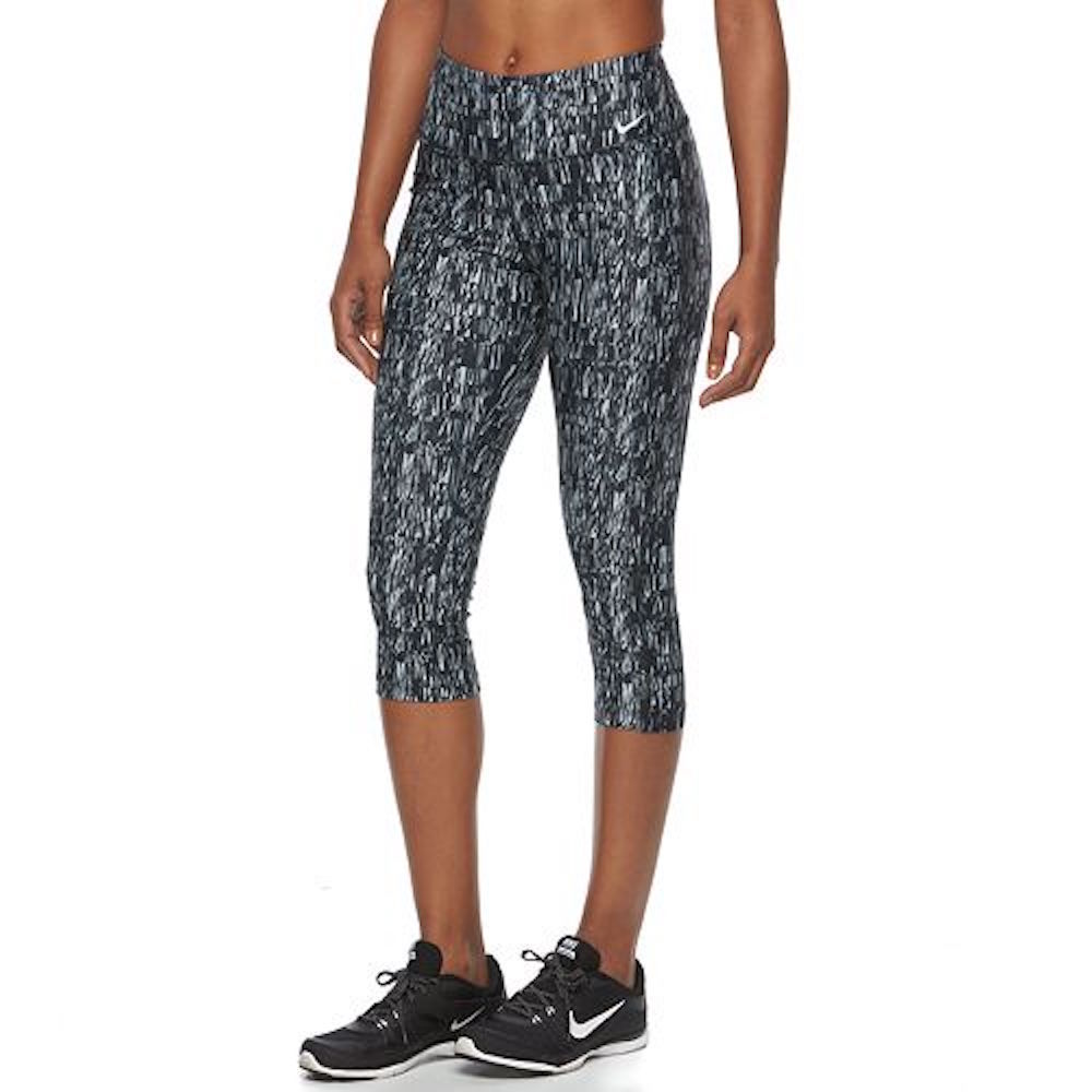 802905-012 New With Tag Nike Women Power Poly screen Printed Capri crop pant