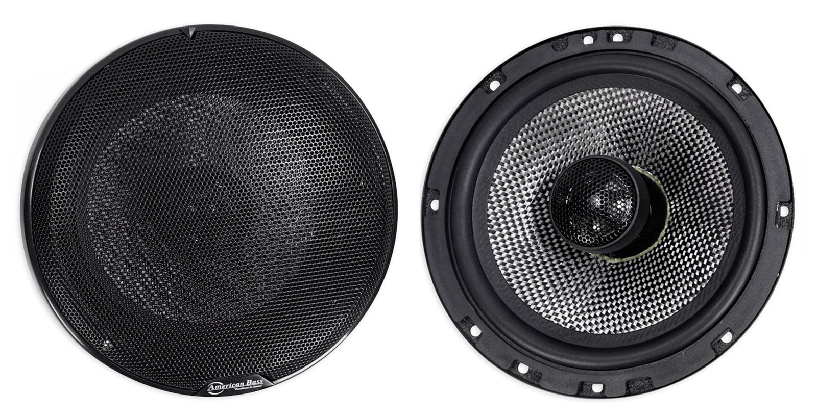 Пара автомобильных аудиодинамиков American Bass SQ 65 с 2-полосным диапазоном RMS мощностью 80 Вт с поворотным регулятором громкости 7990₽