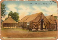 METAL SIGN - New Jersey Postcard - Guard house, 113th infantry, (rifle) Fort Di