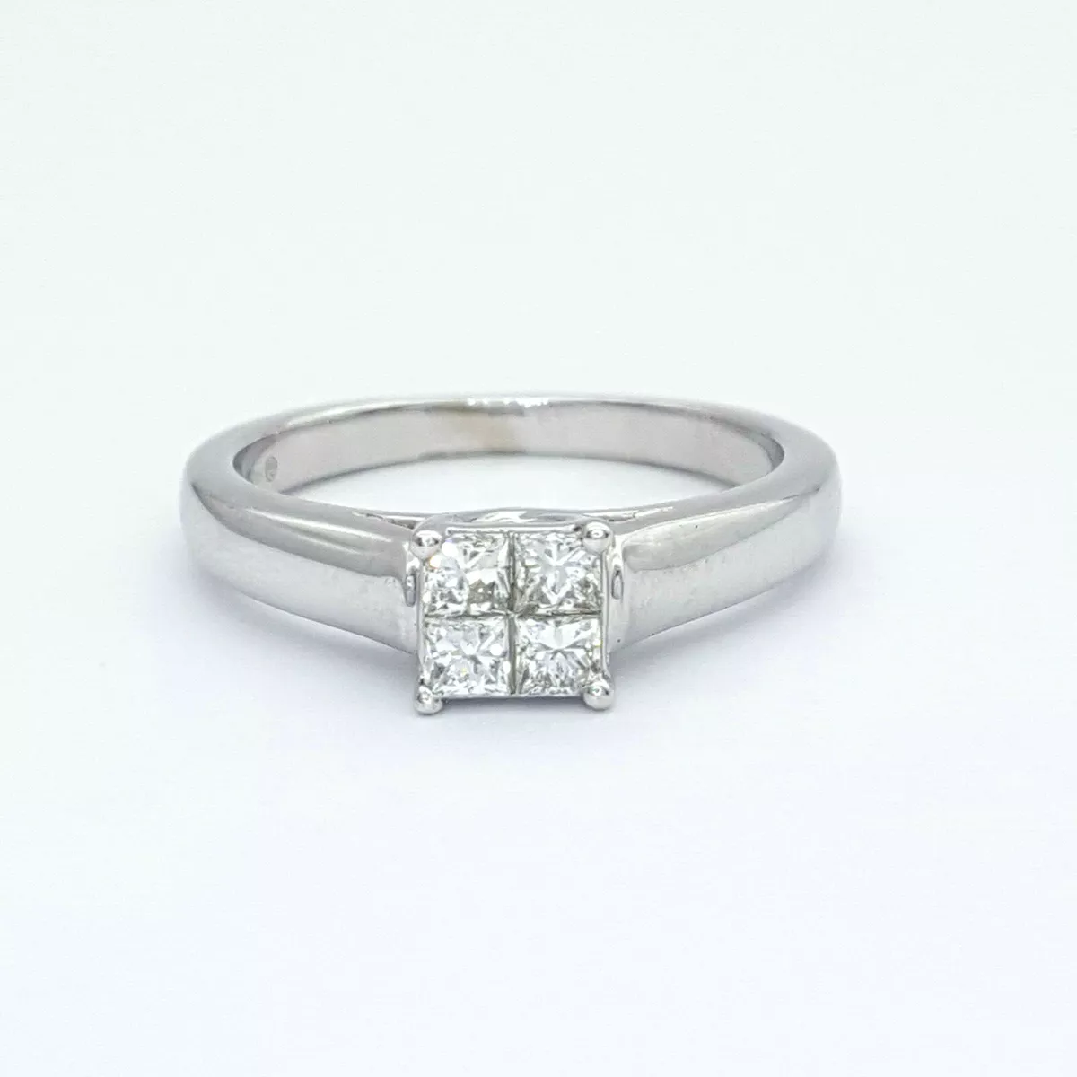 18ct white gold princess cut diamond ring deals